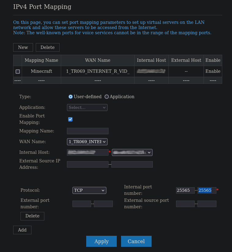 IPV4 port mapping